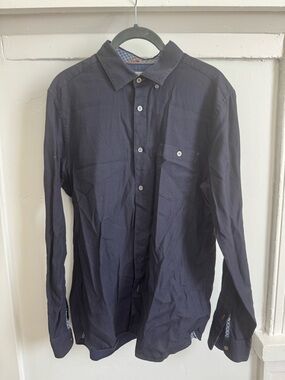 Ted Baker Navy Long-Sleeve Button-Down Shirt